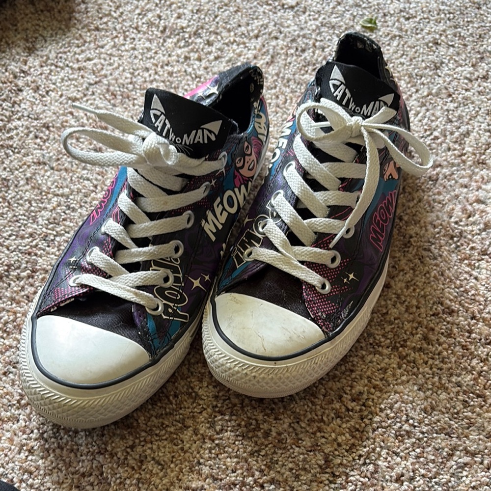Converse Black and White Catwoman Graphic Sneakers